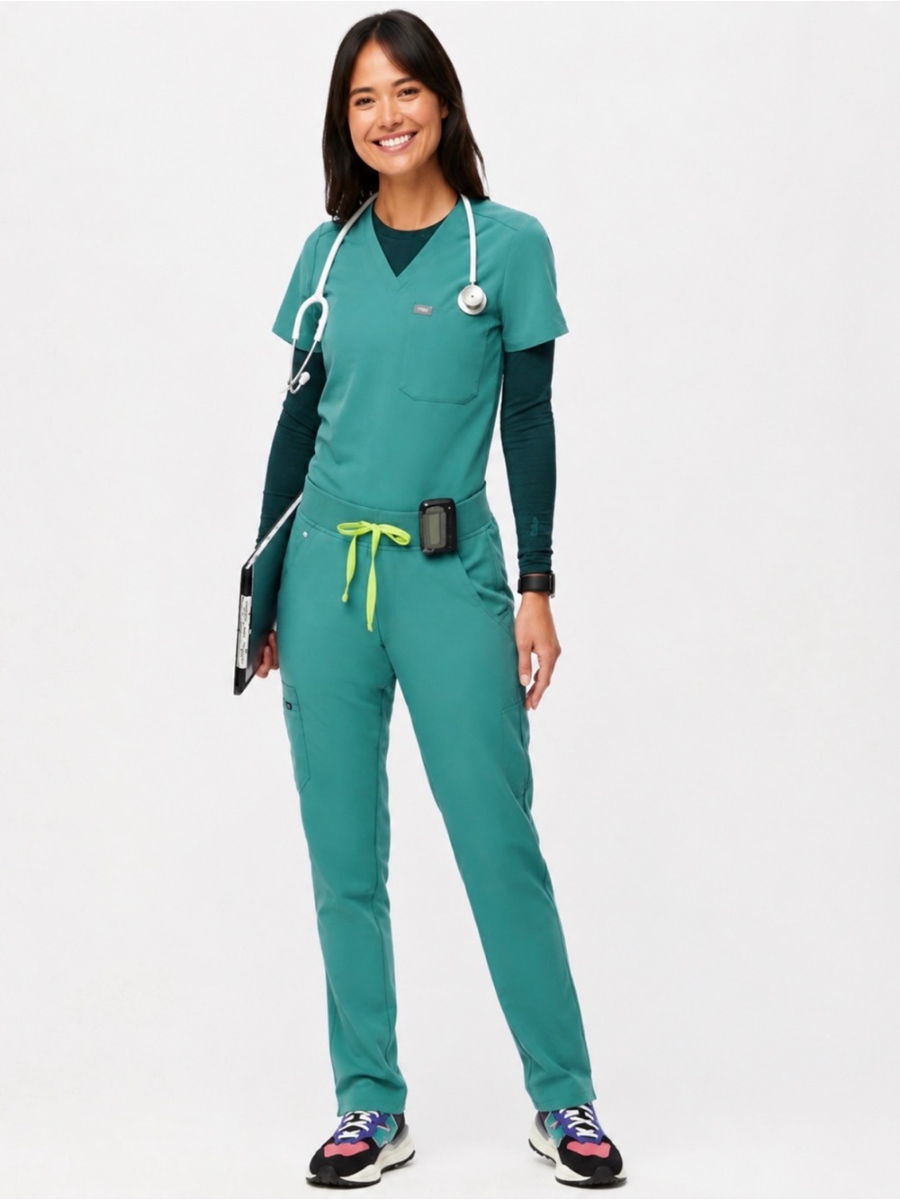 FIGS Yola High-Rise Slim Scrub Pants Cactus Teal Green Size 3XL